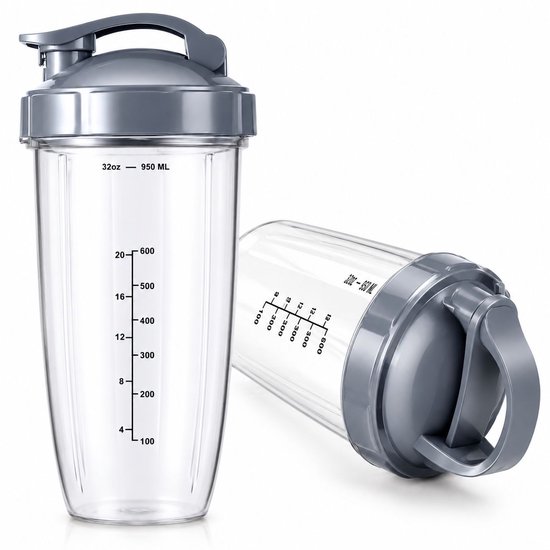 VHV - Blenderbekers - 2 stuks - Vervangende onderdelen - Met 2x drinkdeksel - Blenderaccessoires