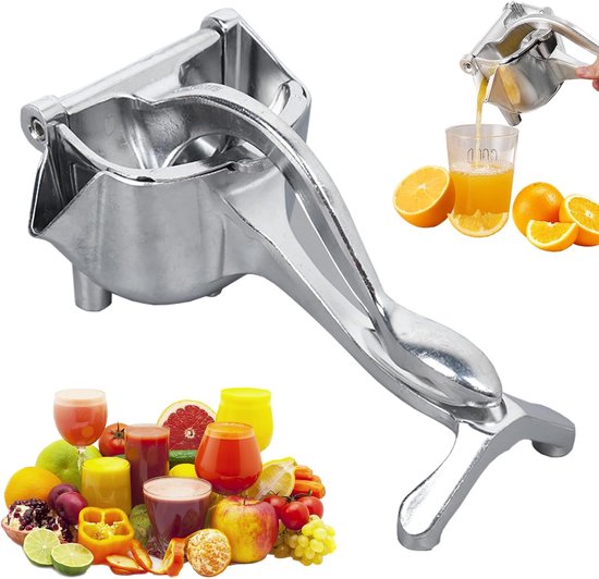 VHV - Citruspers - Citroenpers - Handmatige citruspers - RVS - Roestvrij staal - Ergonomisch - Voor sinaasappels en limoenen - Zilver