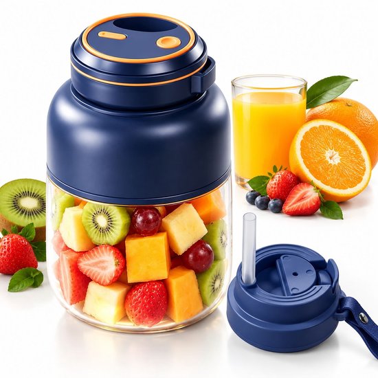 VHV - Draadloze blenderbeker - Smoothie beker met dubbele deksel - 2026 Nieuwe 1300ml smoothie maker - Draagbare Blender To Go - Oplaadbare Juicer voor Groenten & Fruit - 180w met 38 messen van VHV