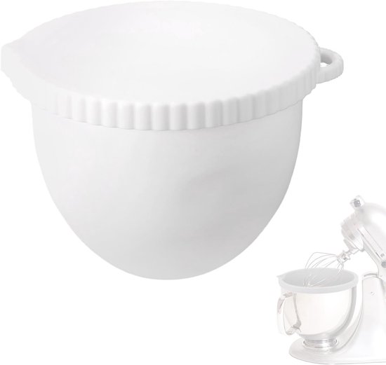 VHV Siliconen Inzetstukken - Siliconen Mengkom Liner - Mengkom Vervanging - Mixeraccessoires - Mengkom Geschikt Voor 5 Quart Tilt-head Stand Mixers - Wit