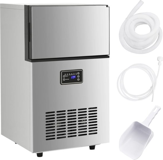 vidaXL IJsblokjesmachine 45 kg / 24 u zilverkleurig van Merkloos
