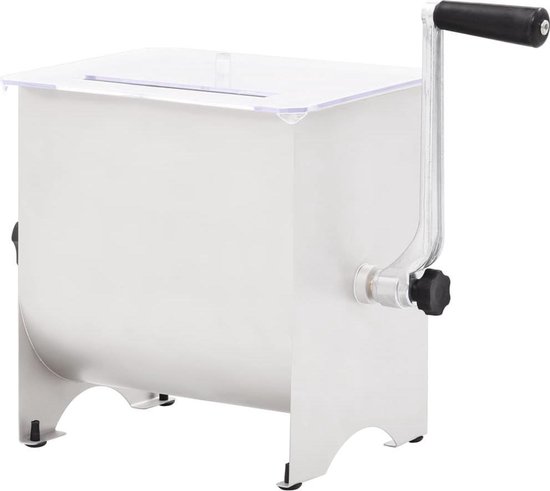 vidaXL Vleesmixer met deksel handmatig roestvrij staal zilverkleurig van vidaXL