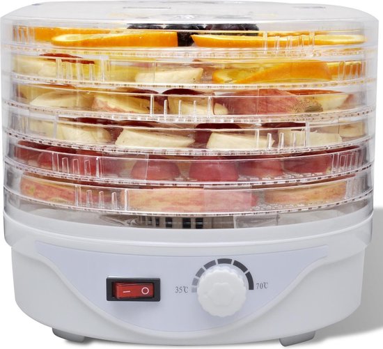 vidaXL Voedseldroger met 6 stapelbare lades rood van Merkloos