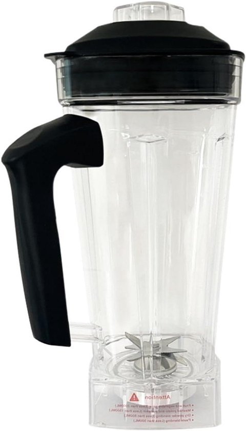 Vierkante blenderkan - Reserveonderdeel mixer - Grote hoeveelheden mixen - BPA-vrij materiaal - 2 liter inhoud - Transparant