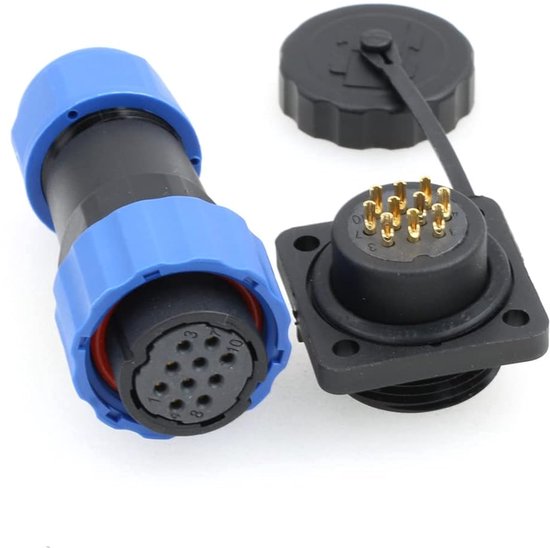 Vierkante Panel Cut Power Kabel Connector Waterdichte IP68 LED Luchtvaart Power Kabel Plug Socket voor Outdoor Verlichting