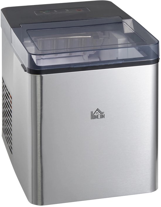 Vihes Ijsblokjes machine - 15 Kg - Met automatische reinigingsfunctie - Laag geluidsniveau - Zwart - Te gebruiken thuis, studio, kantoor, partijen - 9 ijsblokjes elke 6-12 minuten van Vihes
