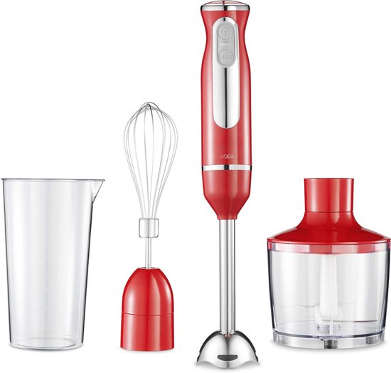 VIN® Staafmixer Set - Handmixer 600Watt - Hakmolen Roestvrij Staal – Handblender – Professionele Hakmolens – Staafmixers - Roze van Merkloos
