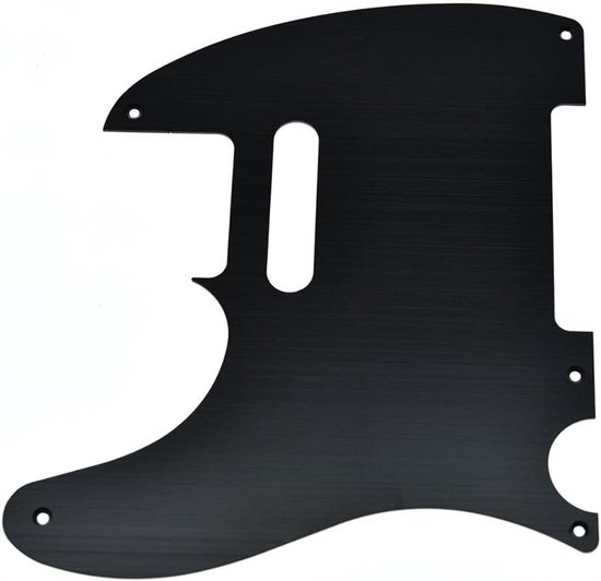 Vintage 5-Hole Telecaster Pickguard van Geanodiseerd Aluminium voor Amerikaanse en Mexicaanse Tele's - Zwart, Duurzaam en Lichtgewicht van Merkloos
