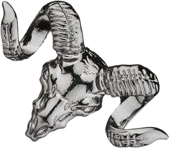 Vintage Schapenbroche met Aries Skull - Elegante Metaalspeld voor Dames en Heren, 4.5x3cm, Uniek Dierlijk Sieraad, Kostuumaccessoire, Retro Stijl