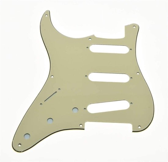 Vintage Strat SSS Gitaar Pickguard voor USA/Mexicaanse Fender Strat - Aged White 3 Ply, 8 Holes, Scratch Plate Accessoire van Merkloos
