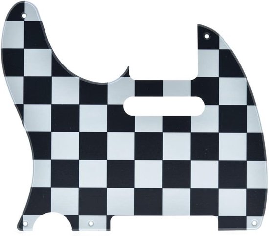 Vintage Telecaster 5 Hole 3D Geprinte Plastic Pickguard Scratch Plate voor Fender Telecaster in Zwart/Wit Rasterdesign van Merkloos