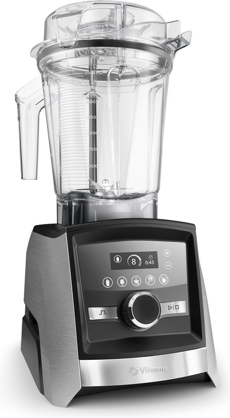 Vitamix A3500i Ascent - high performance blender - LCD display - 5 programma's - 2.2 PK motor - 2 liter kan - 10 jaar garantie - RVS van Merkloos