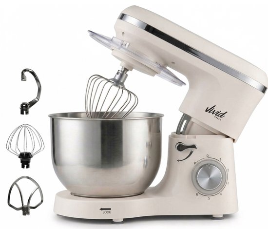 Vivid Green 2000W Keukenmachine - Keukenrobot - 6.2L - Keukenmixer - Mixer met Mengkom - Creme van Merkloos