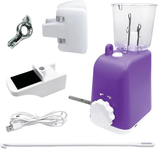 Vlechtmachine Ambachtelijk - Breiapparaat DIY - Sieraden Maken - Automatische Rotatie - 19 x 14 x 19 cm - Paars
