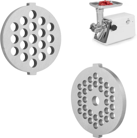 Vleesmolen Onderdelen - Snijschijven Set - Keuken Hulp - Roestvrij Staal - 2 Stuks 5/7mm - Zilverkleurig