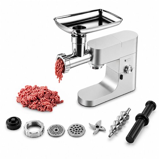 Vleesmolen-Opzetstuk voor Kenwood Standmixer - Opzetstuk met Adapter, 4 Maalschijven, 3 Maalmessen, 2 Worstvulbuizen - Vleesmolenaccessoires voor Kenwood van MMOBIEL