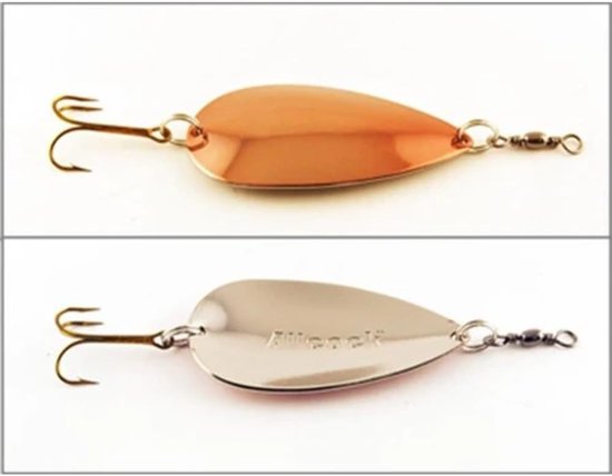 Vliegen Vangst Lepel - Vis Aas - Zoutwater Vissen - Koper Zilver Combinatie - 3 Inch - Zilver Koper van Merkloos