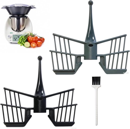 Vlinder Roeropzetstuk - Keukenmachine Accessoires - Romige Desserts Maken - Voedselveilig ABS Materiaal - 2 Stuks 14.5cm - Donkergrijs Zwart van Merkloos