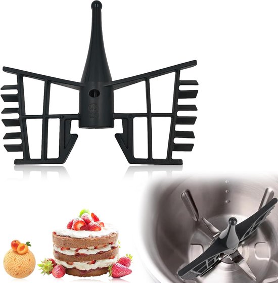 Vlindermixer Accessoire - Keukenmachine Onderdeel - Gelijkmatig Mengen - Voedselveilig Nylon - 15.5 x 7.6 cm - Zwart van Merkloos