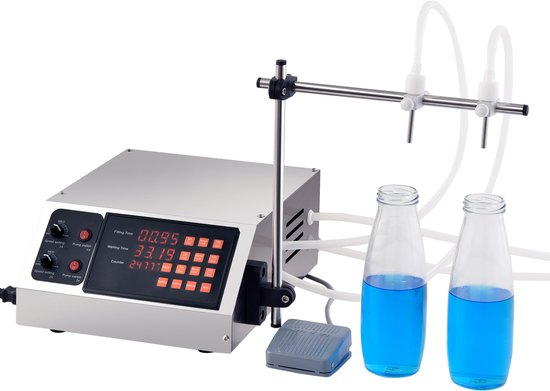 Vloeistofvulmachine, Capaciteit 30-4000 ml, Automatische Vulmachine met Digitale Bediening voor Melk, Water, Wijn, Dranken, Sojasaus, Azijn en Alcohol, Dubbele Spuitmond, van Merkloos