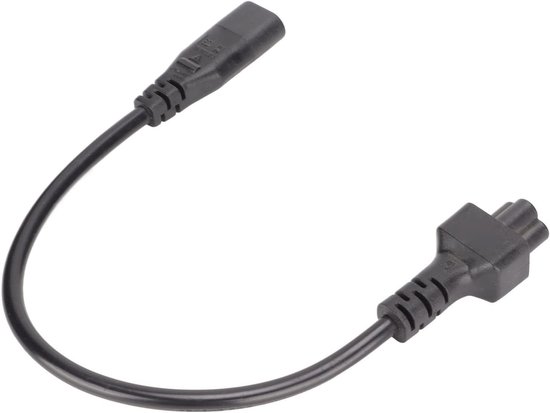 Voedingstekker C8 naar C5, 2.5A 250V Adapterkabel van 30 cm voor Werkstation en Thuiswerkplek van Merkloos