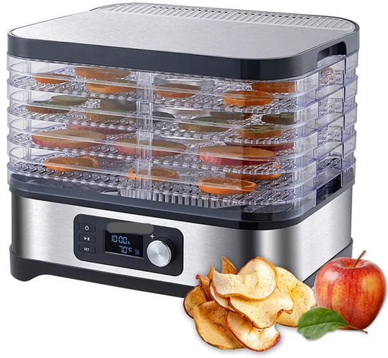 Voedseldroger – Droogoven Voedseldroger - Dehydrator - 5 Lades – Droogoven - Met Digitale Timer & Temperatuurregeling – BPA-vrij van Merkloos