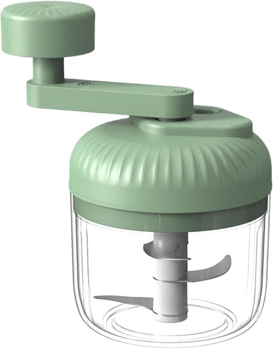 Voedselhakker Handmatig - Keukenmachine Mini - Groente Snijden - Drie Snelheden - 15x10x15 cm - Groen