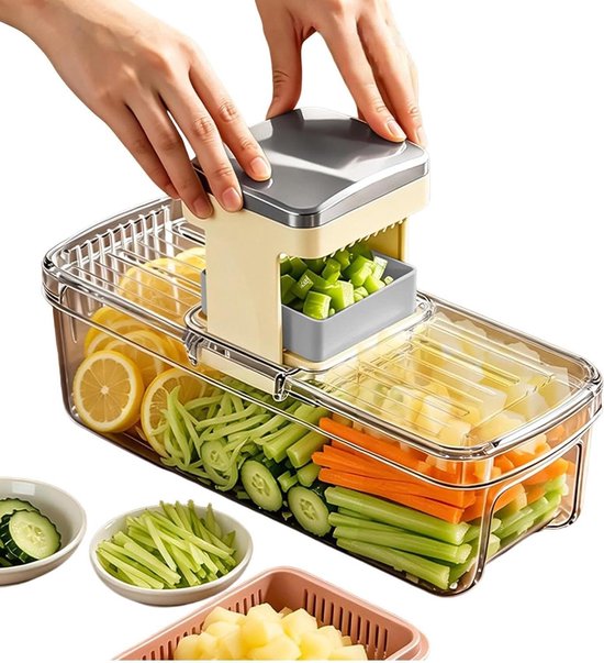 Voedselhakker Opvangbak - Keuken Snijder Rasp - Maaltijd Voorbereiding - Veelzijdige Snij Systeem - 30 x 15 x 10 cm