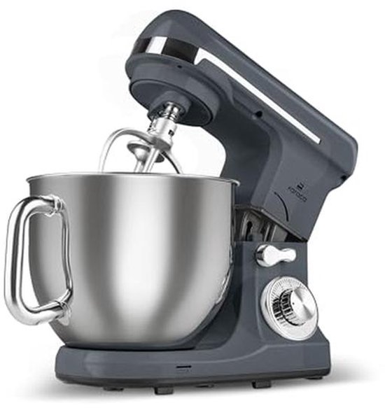 Voedselprocessor met 6-traps snelheidscontrole en 5,7L RVS kom, met dubbele kneedhaak, klopper en deeghaak, antislipstand, 1400 W van Kenwood