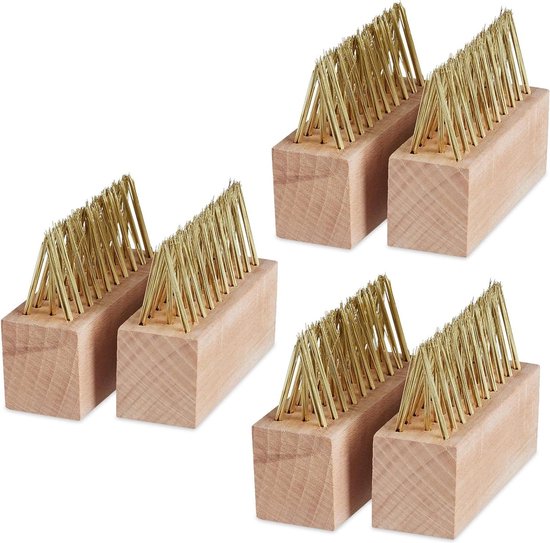 Voegenborstel set van 6 - Onkruid en mos verwijderen - Stalen borstel - Tuin - Natuur - Goud van Goud