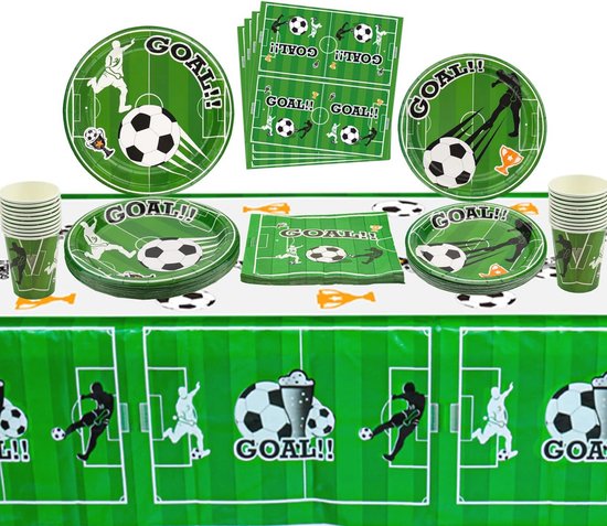 Voetbal Feest Decoraties - Tafelgerei Set voor Sport Thema Verjaardag | 20 Gasten Inclusief Papieren Borden, Servetten & Bekers