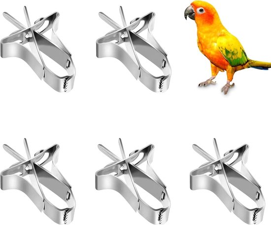 Vogelvoederklemmen 5 stuks - metaal - voor groenten en fruit - eenvoudig te bevestigen - ServiceTopper