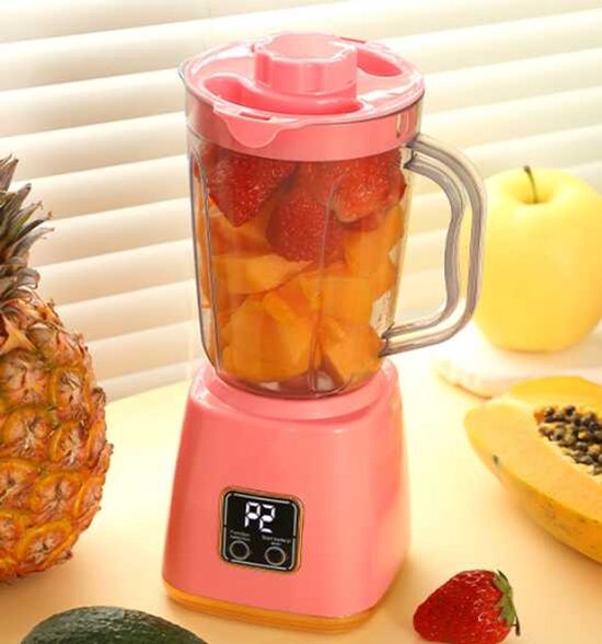 Volautomatische sapcentrifuge voor thuisgebruik, draagbare fruitverwerker en blender, elektrische sapcentrifuge, voor dagelijks gebruik en mixen (roze). van Merkloos