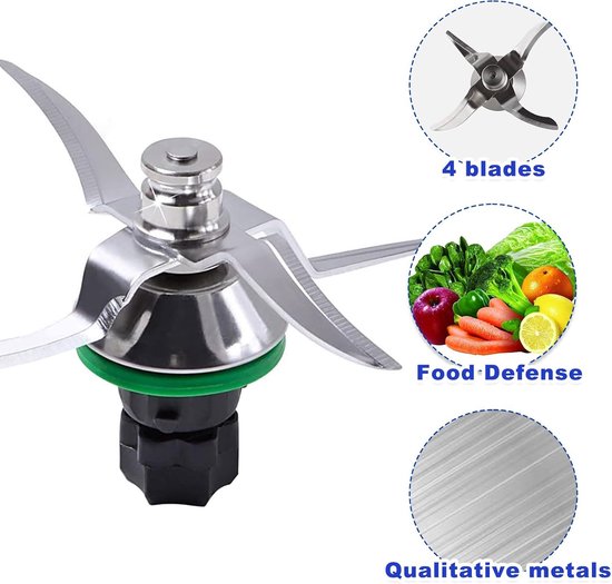 Voor Thermomix TM6-accessoires, Vorwerk TM5 TM6-vervangingsmessen, TM5 TM6-messen, hakken en mixen van voedsel, met reinigingsborstel, zilver van Merkloos