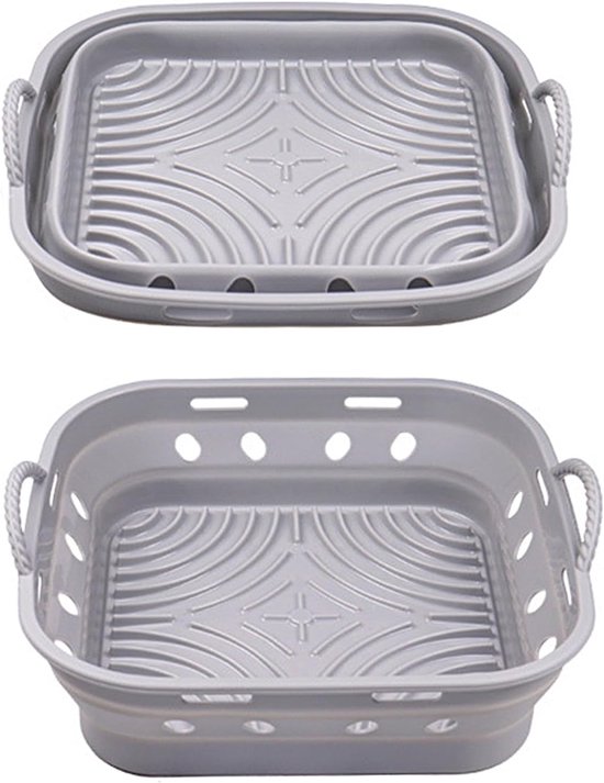 Vorm voor airfryer - luchtfriteuse schalen - accessoires voor luchtfriteuse met antiaanbaklaag, geschikt voor temperaturen tot 230 °C, gemakkelijk te reinigen (vierkant)