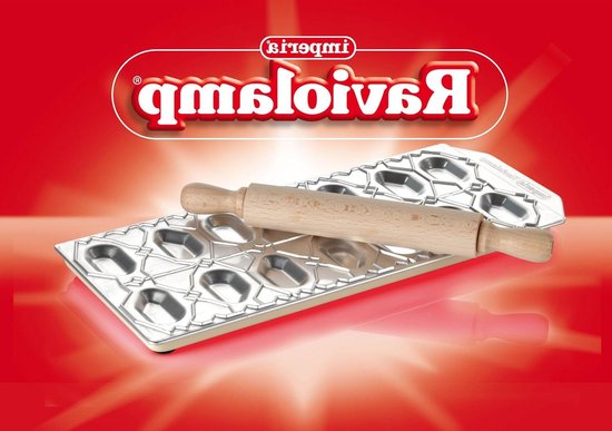Vormen voor 14 Ravioli Pesciolini - Hout Zilver/Bruin - Pasta Accessoires van Marcato