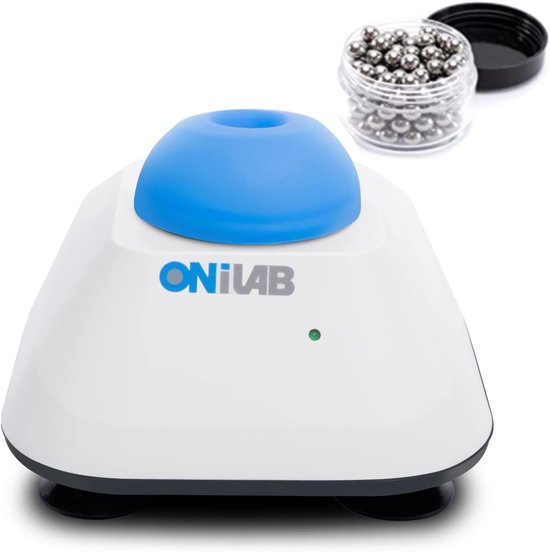 Vortex Mini-mixer met touch-functie voor laboratorium, nagellak en acrylverf - 120 stuks gemengde ballen, blauw van FUNTEN