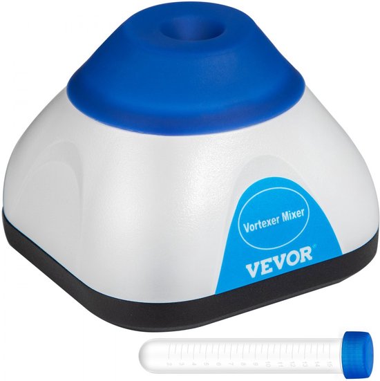 Vortex Mixer Blauwe Mini Vortex Mixer Shaker 50 ml Max. Mengcapaciteit Lab Vortex Mixer van PC-kunststof en Siliconen met 4 W Motor Vier Antislipvoetjes voor Laboratoria Scholen en Thuisgebruik van Merkloos