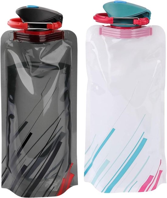 Vouwbare Drinkfles, Herbruikbare Waterfles voor Festivals, Wandelen, Reizen en Avonturen, Ideaal voor Buitenactiviteiten en Sport van Merkloos