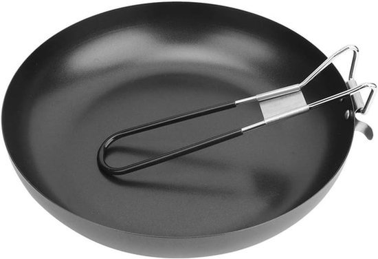 Vouwbare Grillpan met Antiaanbaklaag en Opvouwbare Handgreep voor Binnen- en Buitengebruik