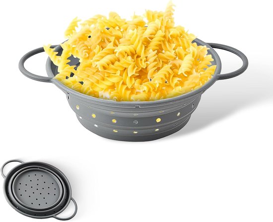 Vouwbare Pastascheider voor Pasta, Groenten en Fruit - Ruimtebesparend, Vaatwasserbestendig en Perfect voor Thuis, Kamperen en Reizen