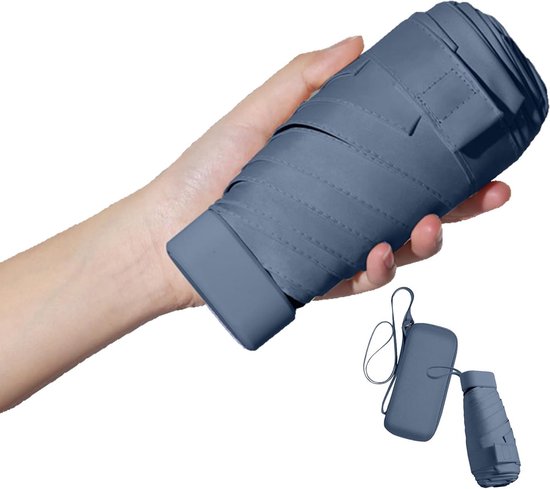 Vouwbare Reisparaplu, Compact voor Zon en Regen, Winddicht en UV-Bescherming voor Dames en Meisjes, Ideaal voor Op Reis en Dagelijks Gebruik, Haze Blauw van Merkloos