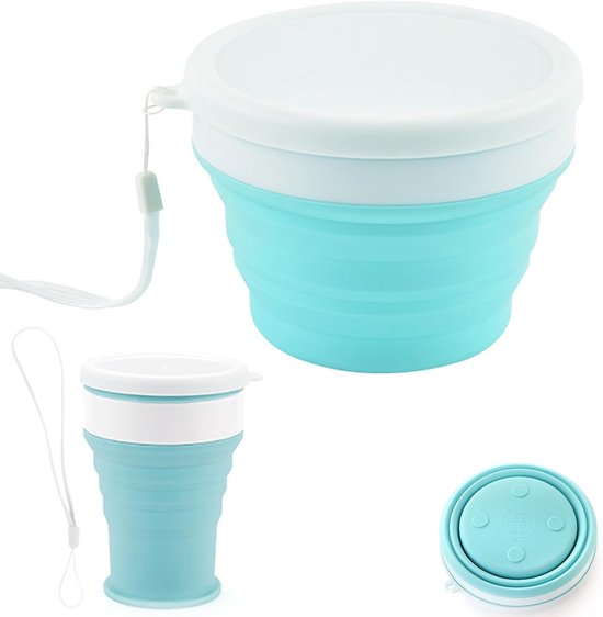 Vouwbare Siliconen Reisbeker - Lekvrije Opbergdozen voor Vers voedsel, Geschikt voor Vaatwasser, Magnetron en Vriezer van Merkloos