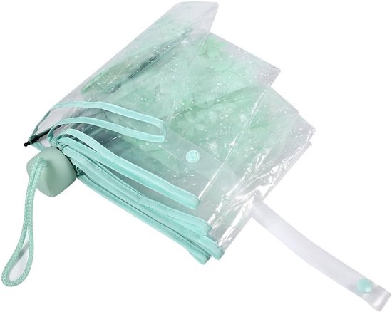 Vouwbare Transparante Paraplu met Kersenbloesem Design, Handmatige Open Type, Sterke Aluminium Handgreep voor Dames en Heren, Ideaal voor Regenachtige Dagen en Modebewuste Mensen van Merkloos