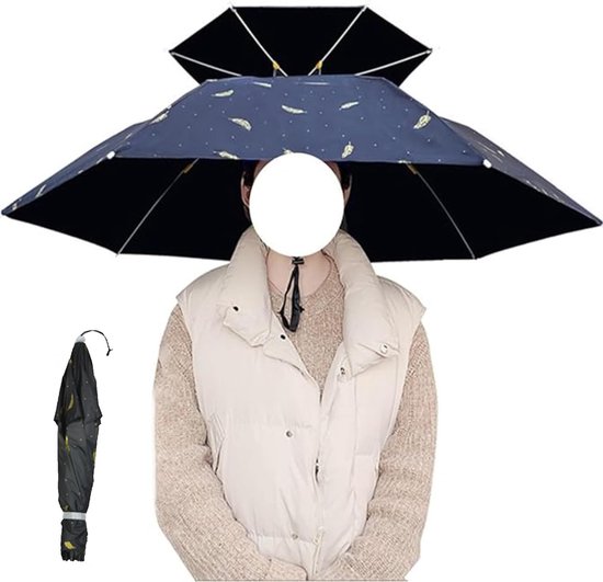 Vouwbare Visserij Parasol Hoed voor Buiten, Handvrije Bescherming tegen Zon, Ideaal voor Wandelen en Strandactiviteiten