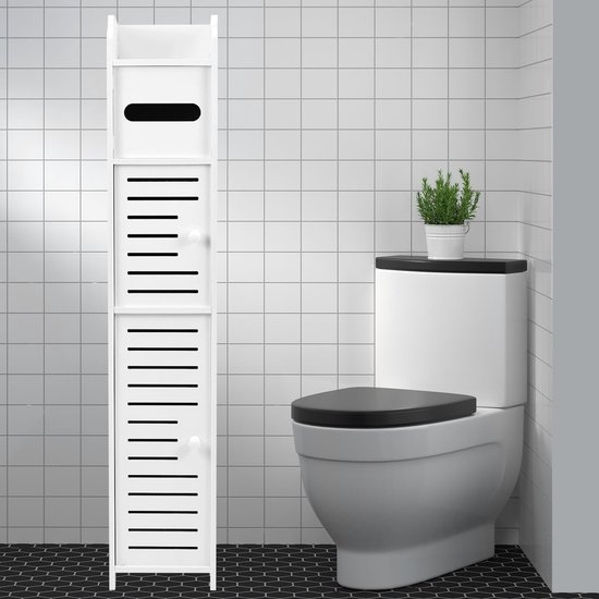 Vrijstaande Toiletpapierhouder - Ruimtebesparende Toiletrolhouder voor Badkamer, Waterdicht en Stijlvol Ontwerp 14 x 15 x 80 cm van Merkloos