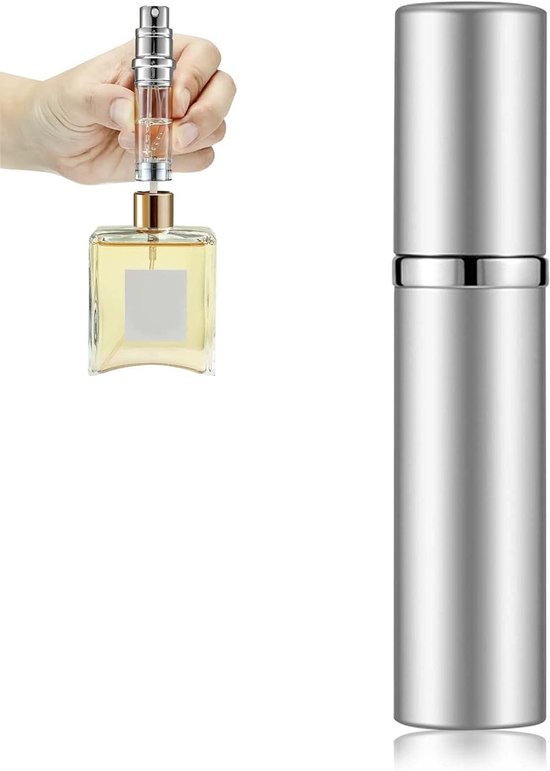 Vulbare Parfum Atomizer 5ml - Mini Travel Atomizer, Lege Parfumfles, Draagbare Parfumverstuiver in Zilver
