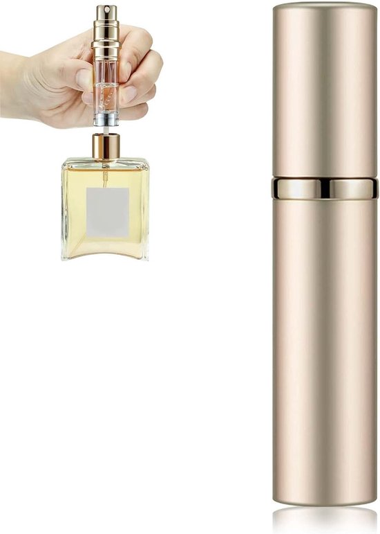 Vulbare Parfumverstuiver 7ml - Mini Atomizer voor Reizen, Draagbare Lege Parfumfles, Luxe Champagnekleur