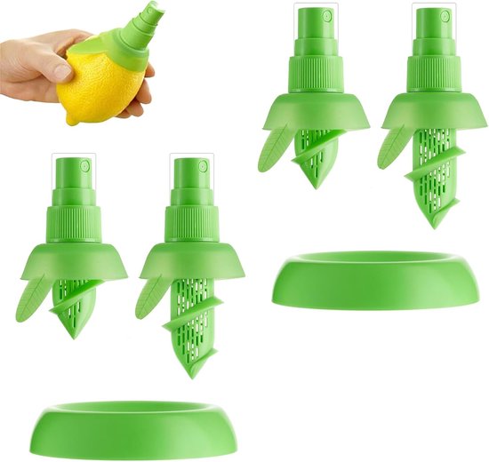 VVGoods - Handmatige Citroenpers Set van 4 - Groene Citroensapcentrifuge - Citroensproeier - Citruspers voor Versgeperst Sap