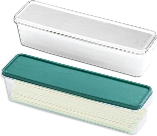 VVGoods - Spaghettiopslag Containers 2 stuks, Opbergdozen voor Pasta en Granen - Stapelbaar, Geschikt voor Levensmiddelen, Toastbrood van VVGoods